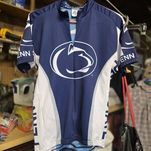 Men's Blue and White Cycling Shirt
